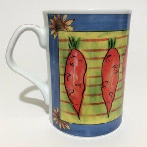 COFFEE Mug Cup Onions Carrots Sunflowers